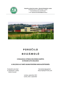 Poročilo 2012/13 - Dvojezična srednja šola Lendava