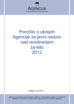 Poročilo o ukrepih Agencije za javni nadzor nad revidiranjem za leto