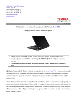 Toshiba prenosnik Tecra W50