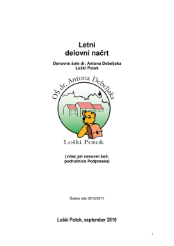 Letni delovni načrt šole in vrtca (LDN) 2011/2012)
