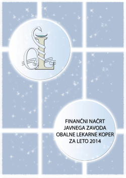 Finančni načrt 2014 - Obalne lekarne Koper