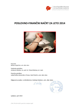 Poslovno finančni načrt 2014 - Zavod Republike Slovenije za
