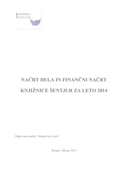 Načrt dela in finančni načrt 2014