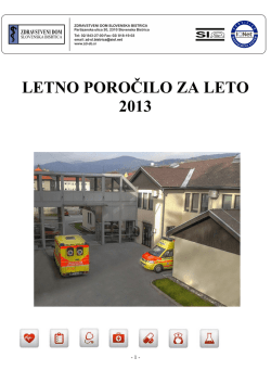 letno poročilo za leto 2013 - Zdravstveni dom Slovenska Bistrica