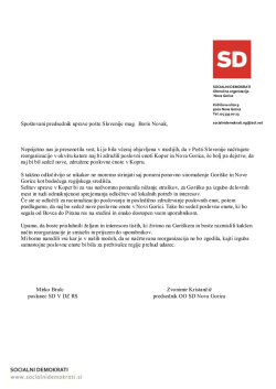 Dopis Pošta Slovenije - Socialni demokrati Nova Gorica