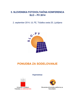 Ponudba za sodelovanje - 5. slovenska fotovoltaična konferenca slo
