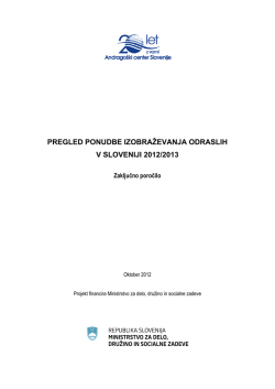 poročilu - Pregled izobraževanja odraslih v Sloveniji