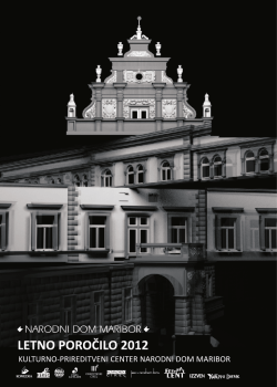 Letno poročilo 2012 - Narodni dom Maribor