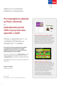 Prvi interaktivni učbenik za iPad v Sloveniji in izobraževalni portal