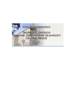 poslovno poročilo skupnosti zavodov osnovne zdravstvene