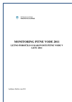 Letno poročilo o kakovosti pitne vode v letu 2011