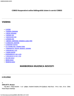 Seznam novega gradiva - Mariborska knjižnica