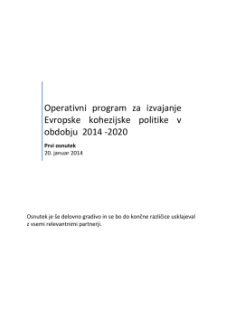 Operativni program za črpanje sredstev EU 2014 -2020