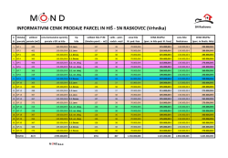 INFORMATIVNI CENIK PRODAJE PARCEL IN HIŠ