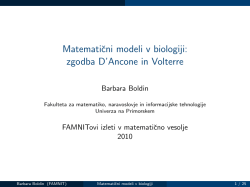 Matematicni modeli v biologiji: zgodba D`Ancone in Volterre