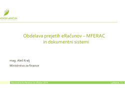 Obdelava prejetih eRačunov – MFERAC in dokumentni sistemi