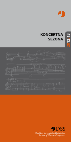 KONCERTNA SEZONA - Društvo slovenskih skladateljev
