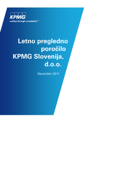 Nagovor Senior Partnerja KPMG Slovenija, doo