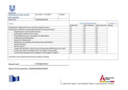 CD Operations Duration of the work placement Department: Name