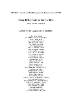 Group bibliography for the year 2012 Anton Melik Geographical
