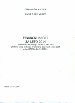 financni nacrt za leto 2014