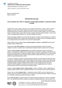 Specifikacija naročila - Direkcija Republike Slovenije za ceste