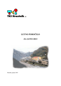 Letno poročilo TKI Hrastnik, d.d. z revizijskim mnenjem 2013