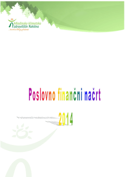 Poslovno finančni načrt 2014 - Mladinsko klimatsko zdravilišče