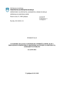 Poročilo o delu IKK za l. 2011 - Inšpektorat Republike Slovenije za