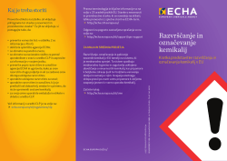Razvrščanje in označevanje kemikalij - ECHA