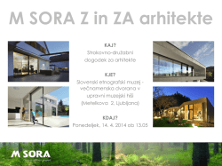 Program "M SORA Z in ZA arhitekte"