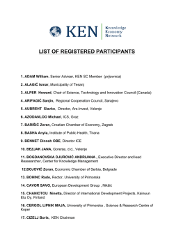 list of registered participants