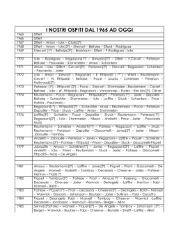 I NOSTRI OSPITI DAL 1965 AD OGGI