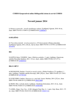 Nove knjige januar 2014