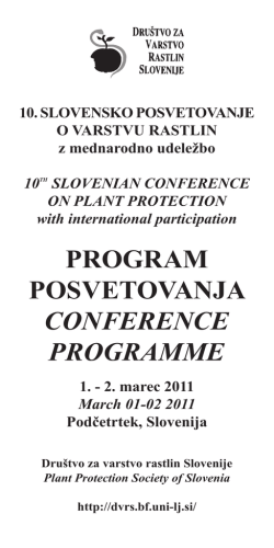Drugo obvestilo - Društvo za varstvo rastlin Slovenije