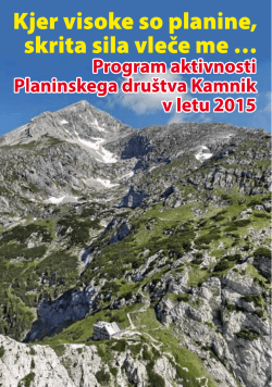 Program planinskih izletov, tur, pohodov in prireditev v leti 2015 (PD)
