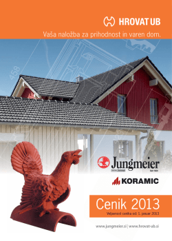 Strešna kritina Jungmeier, Koramic - cenik 2013