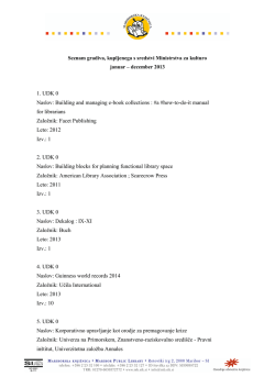 Seznam gradiva, kupljenega s sredstvi Ministrstva za kulturo 2013