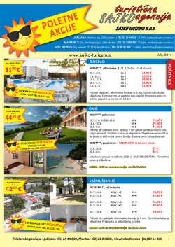 Poletne akcije julij 2014! - turistična agencija Sajko