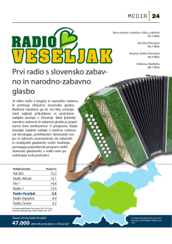 Prvi radio s slovensko zabav- no in narodno