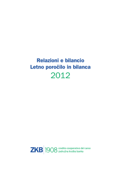 Bilanca 2012 - ZKB - Credito cooperativo del Carso