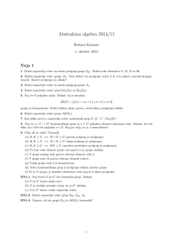 Abstraktna algebra 2014/15