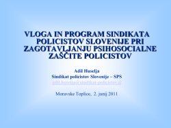 Vloga in program sindikata policistov Slovenije pri zagotavljanju