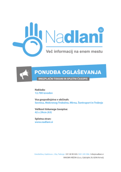 ponudba oglaševanja - NaDlani.si | Časopis Na Dlani