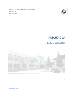 2014/15 - Osnovna šola dr. Pavla Lunačka Šentrupert