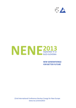 NENE 2013 - Bled Slovenia - Nuclear Society of Slovenia