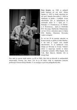 Peter Kruder, roj. 1969, je zaključil študij klarineta pri red. prof