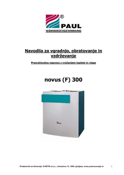 NOVUS (F) 300 Navodila za vgradnjo, obratovanje in - E