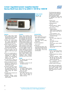 Linear regulated power supplies bipolar Series NLB from ±6,5 V to