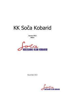Biltenu sezone 2012 - Kolesarski klub Soča Kobarid